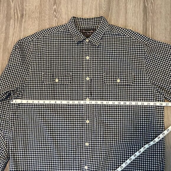 Abercrombie & Fitch Vintage Mens Casual Long sleeve Button Down Shirt Blue Large - Picture 6 of 8